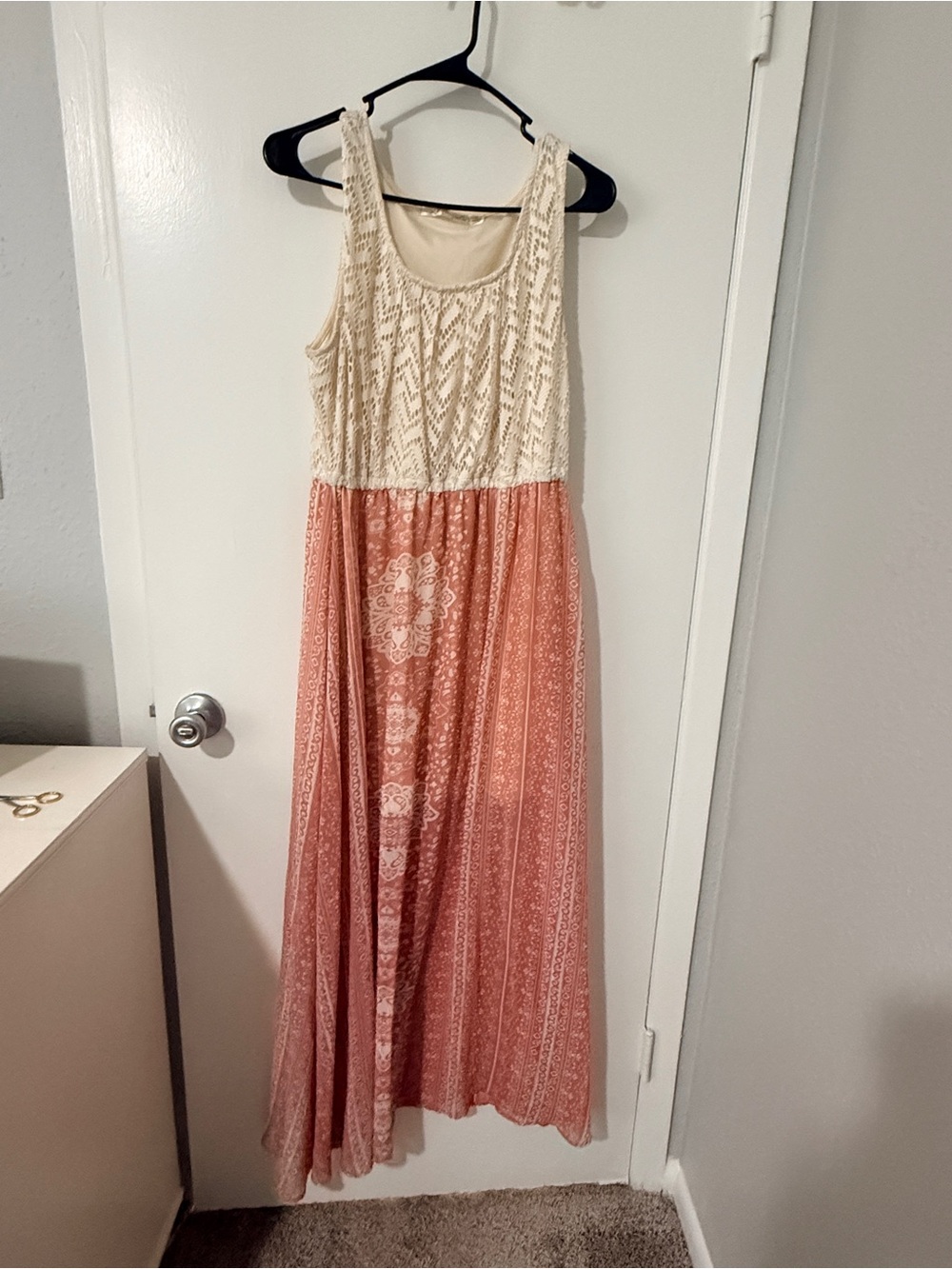 Liberty Love Cream and Coral Maxi Dress